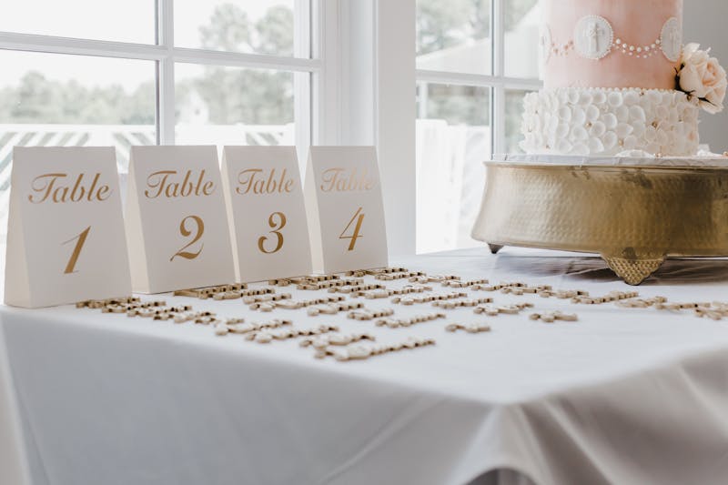 Elegant wedding catering setup provided by Green lantern pizza
