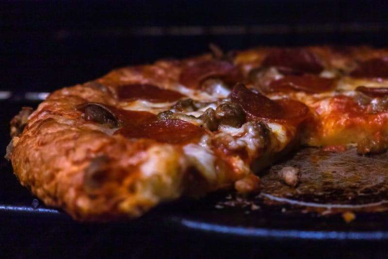 Fresh ingredients station used daily at Green lantern pizza